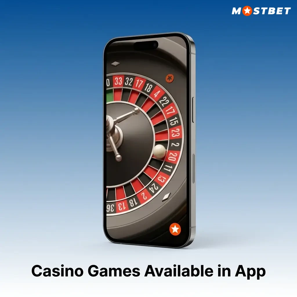Mostbet casino app showing slots, live roulette, blackjack, Andar Bahar, Teen Patti and crash games from top providers