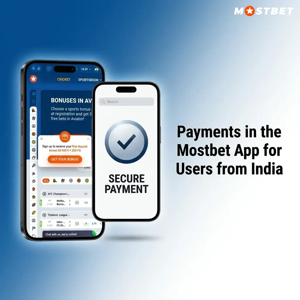 Mostbet app payment methods for India including UPI, PhonePe, GPay, Paytm, cards, and crypto